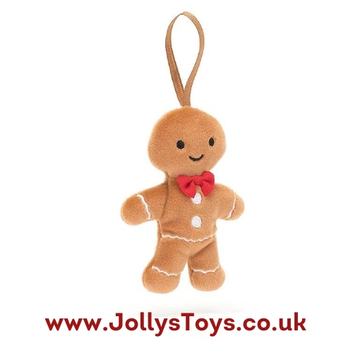 Jellycat Festive Folly Gingerbread Fred Christmas Decoration